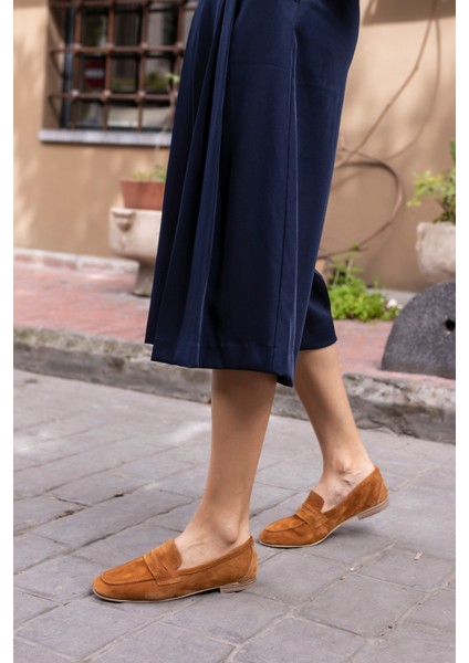 Otton Kadin Vizon Kum Suet Loafer Babet