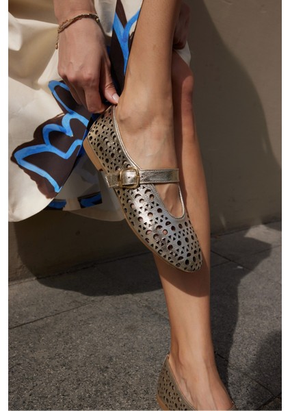 Olimpus Kadın Gold Altın Gercek Deri Babet fiyatları