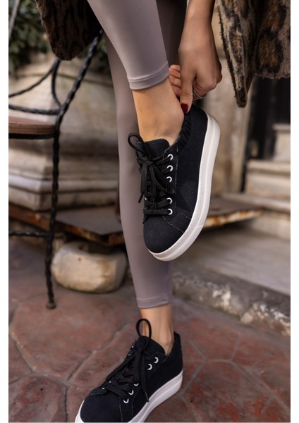 Gwen Kadın Bej Keten Lastıklı Sneaker modelleri