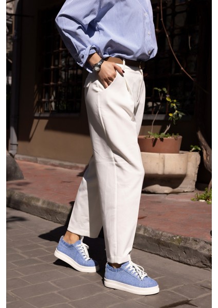 Gwen Kadın Bej Keten Lastıklı Sneaker indirimleri