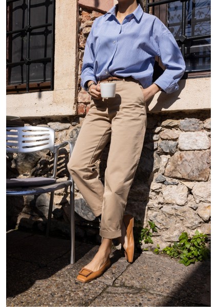 Cintia Kadin Taba Gercek Deri Babet modelleri