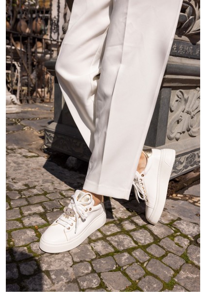 Julio Kadın Siyah Bagcık Taş Detay Sneaker