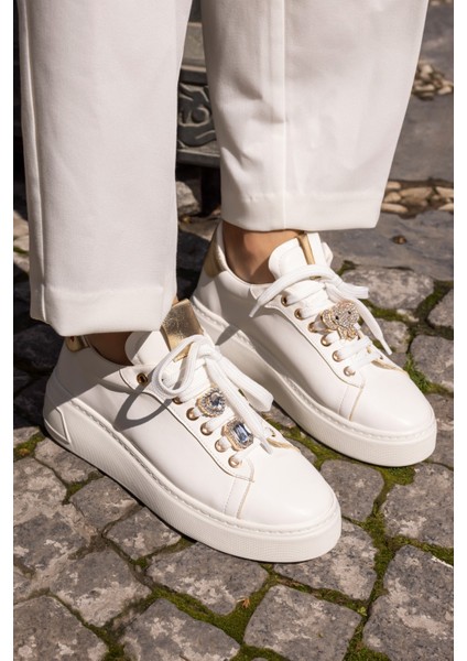 Julio Kadın Siyah Bagcık Taş Detay Sneaker