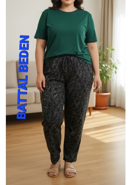 Kadın Bayan Büyük Battal Extra Turbo Jumbo Beden Viskon Süet Penye Kumaş 2 Yan Cep Pantolon Eşofman Altı Pijama Altı 150 Kilograma Kadar Olur Bol Likralı Esneyen Kumaş Bel Lastikli Süs Bagcıklı