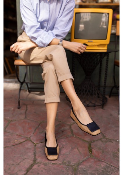 Slash Kadin Siyah Hasır Garnili Deri Babet fiyatları