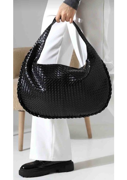 The Moiss Siyah Renk Örgü Dokulu Omuz ve Kol Çantasi fırsatları