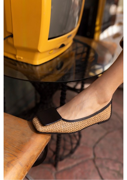 Slash Kadin Siyah Hasır Garnili Deri Babet indirimleri