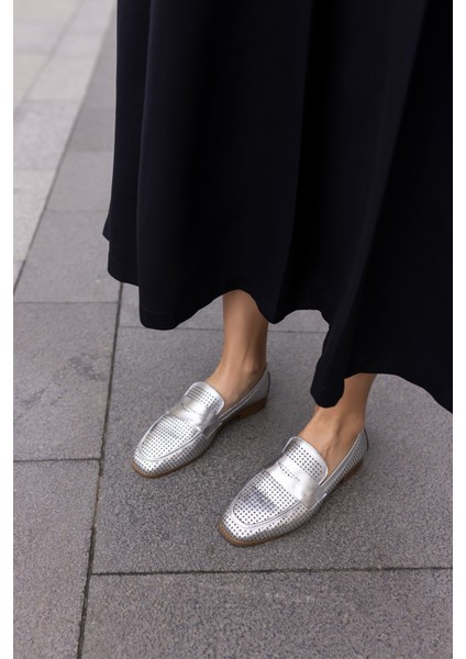 Bruge Kadin Altın Loafer Gercek Deri Ayakkabi indirimleri