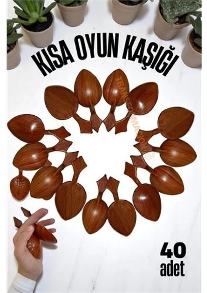 Kısa Oyun Kaşığı Halk Oyunu Kaşığı - Kına Kaşığı Kısa Saplı Zeybek Oyun Kaşığı 40 Adet fiyatları