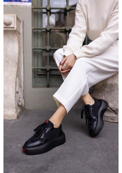 Bummer Kadin Siyah Cilt 5 cm Topuk Boyu Sneaker modelleri