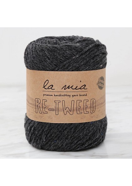 La Mia Re-Tweed Koyu Gri Melanj El Örgü Ipi - L158