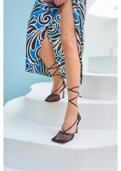 Niklas Kadin Siyah File Detay Topuklu Sandalet indirimleri