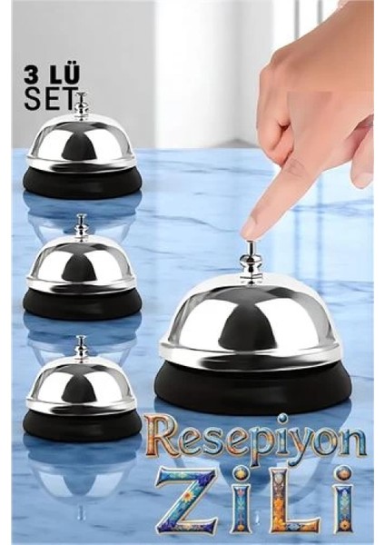 Modacar Resepsiyon Zili - Resepsiyon ve Restoran Için Zil - Resepsiyon Çağrı Zili 3 Lü Set fiyatları