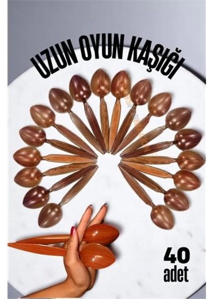 Uzun Oyun Kaşığı Halk Oyunu Kaşığı - Kına Kaşığı Uzun Saplı Zeybek Oyun Kaşığı 40 Adet fiyatları