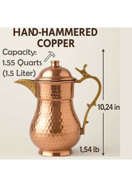 Saf Bakır Su Sürahisi Kapaklı Sürahi fiyatları