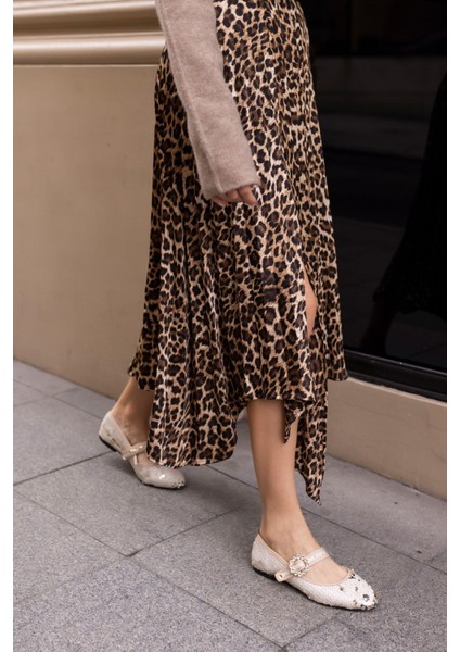 Niso Kadın Bej Altın Payetlı Atkılı Babet indirimleri