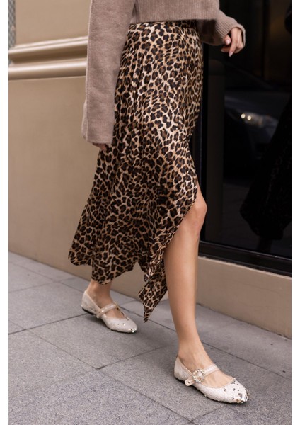 Niso Kadın Bej Altın Payetlı Atkılı Babet