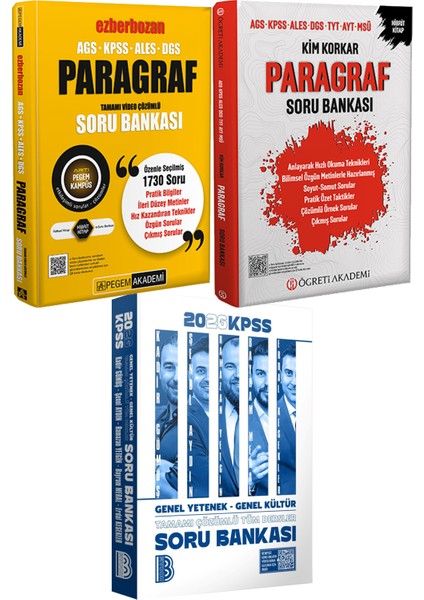 2026 Kpss Tüm Dersler Tamamı Çözümlü Soru Bankası - Ezberbozan Paragraf Kim Korkar Paragraf Soru