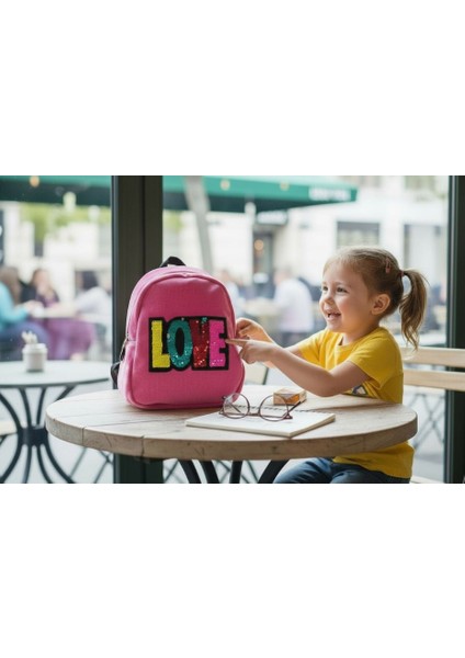 Dolphın PBR-676 Kadıfe Sırt Cantası (Pembe Love)