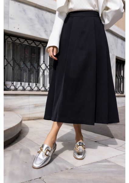 Odesa Kadin Gumus Gercek Deri Ithal Toka Loafer Ayakkabi