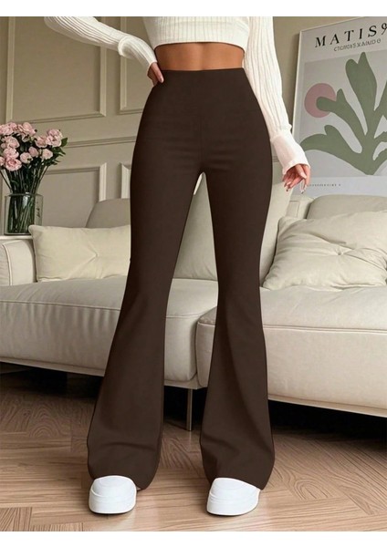 Kadın Yüksek Bel Ispanyol Paçalı Pantolon Tayt indirimleri