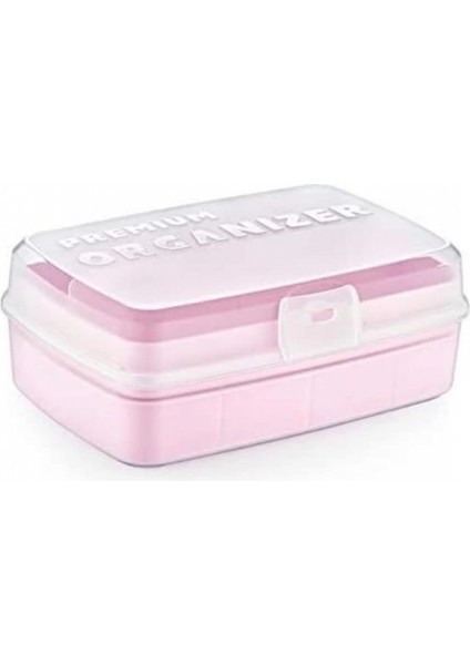 12 Bölmeli Çok Amaçlı Takı Toka Kutusu Dikiş Kutusu Kapaklı Organizer Kutusu Bölmeli Kutu