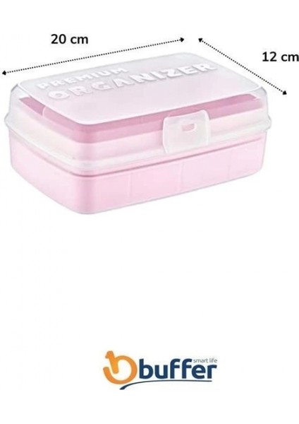 12 Bölmeli Çok Amaçlı Takı Toka Kutusu Dikiş Kutusu Kapaklı Organizer Kutusu Bölmeli Kutu fırsatları