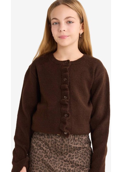 Kız Çocuk Bisiklet Yaka Düğmeli Hırka G3064A825AU