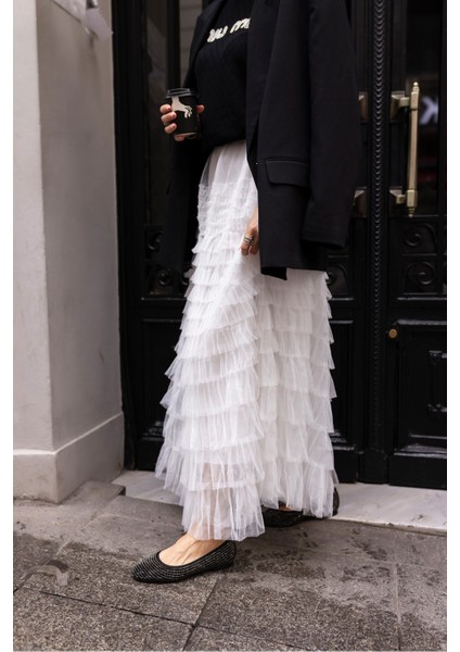 Nesta Kadın Siyah Taş Detay Balerın Tarz Babet modelleri