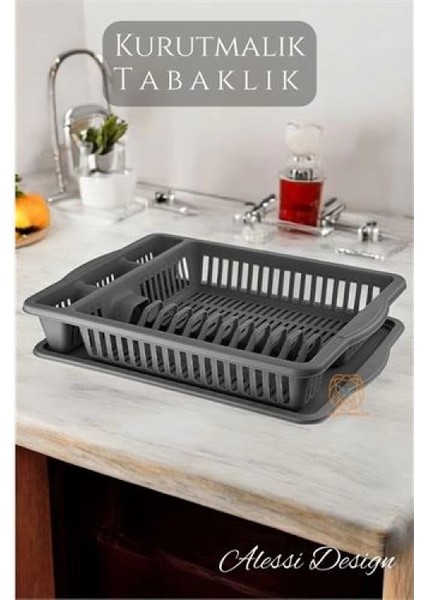 Modacar Bulaşık Durulama Sepeti Tabaklık Bulaşık Kurutmalık Gri Alessi fiyatları