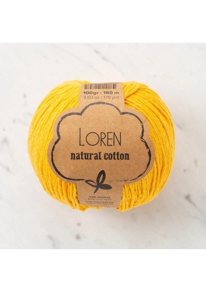 Loren Natural Cotton Hardal Sarı El Örgü Ipi - R002 - 33919