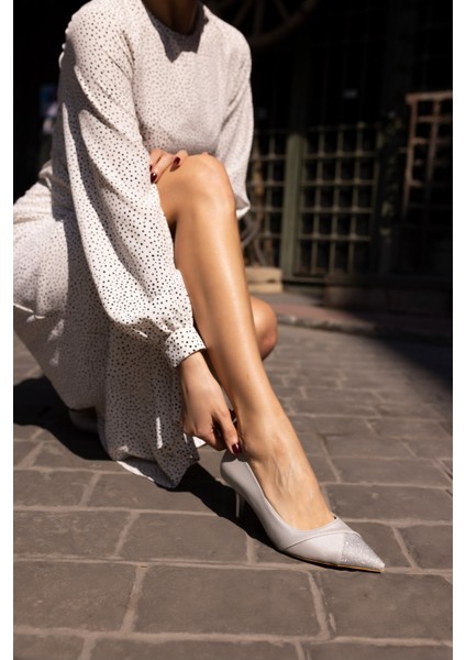 Teya Kadın Gumus Topuklu Ayakkabı
