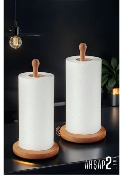Havlu Kağıt Tutucu Ahşap 2 Adet