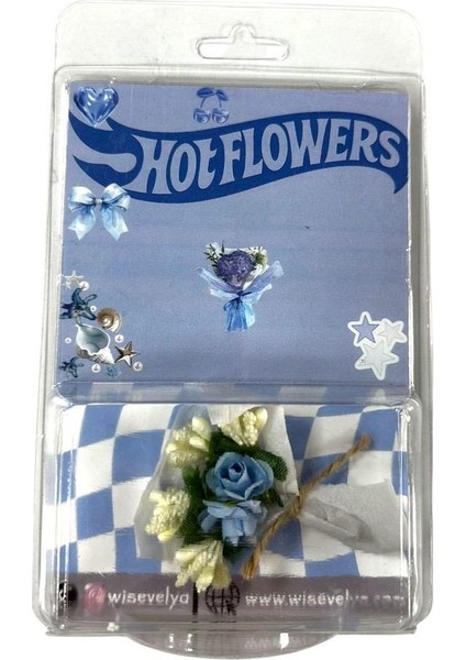 Hot Flowers Mini Çiçek Buketi Mavi Renk