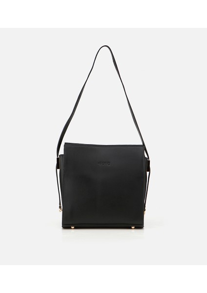 03CAH310300A100 KADIN Deri Siyah Omuz Çantası