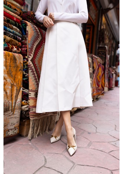 Jerry Kadin Siyah Cilt Topuklu Miu Ayakkabi fırsatları