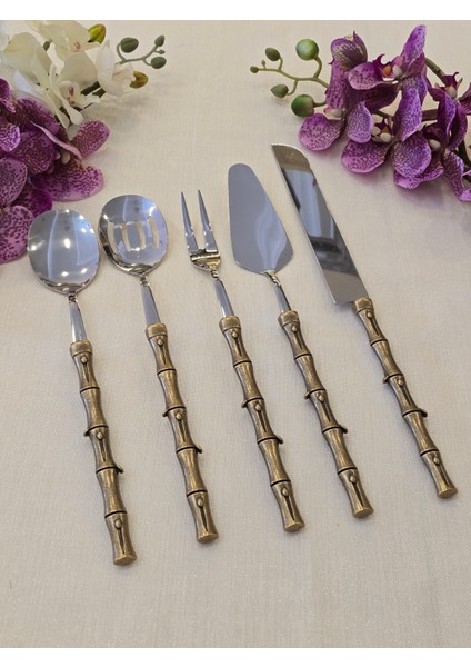 Bambu 5 Parça Servis Kaşık Seti Antik fiyatları