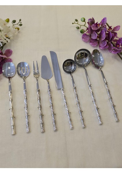 Bambu 8 Parça Servis Kaşık Seti Gümüş fırsatları