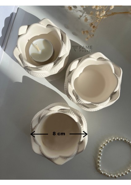 3lü Lotus Çiçeği Dekoratif Tabak & Kase, Hediyelik, Takı ve Mum Tabağı, Mumluk, Sunumluk, Organizer fırsatları