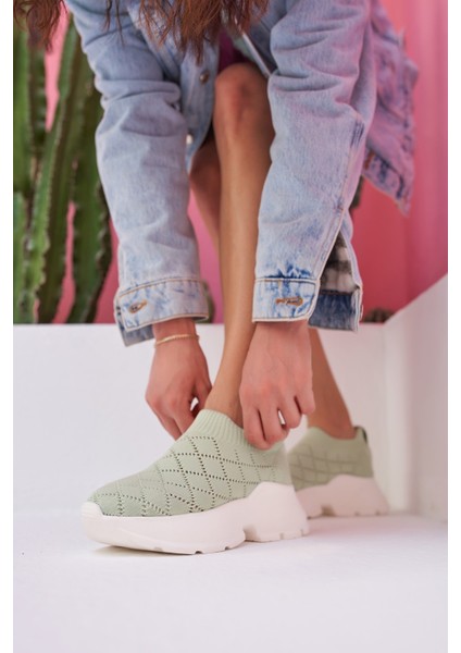 Alice Kadin Yeşil Trıko Sneakers modelleri