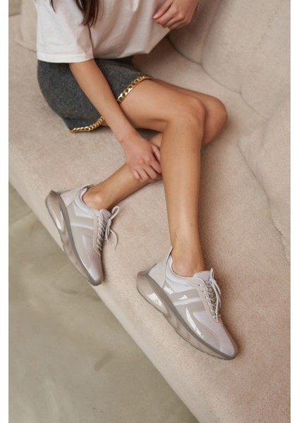 Fabiana Kadın Gri Parasut Gri Seffaf Detay Airtaban Sneakers modelleri