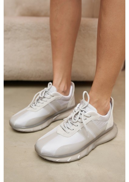 Fabiana Kadın Gri Parasut Gri Seffaf Detay Airtaban Sneakers