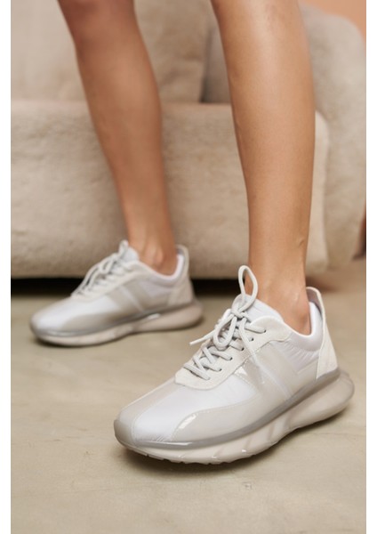 Fabiana Kadın Gri Parasut Gri Seffaf Detay Airtaban Sneakers