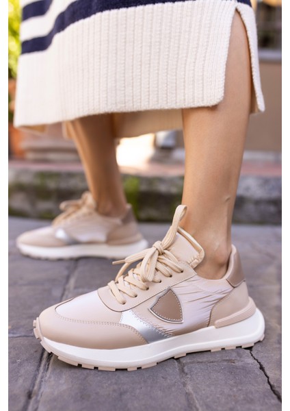 Muçi Kadın Siyah Parasut Kumaş Garnili Sneaker