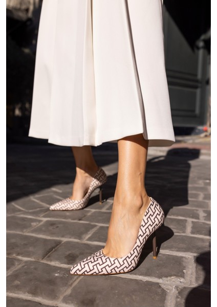 Brice Kadin Bej Desenli Stiletto