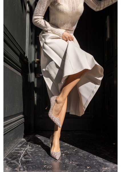 Brice Kadin Bej Desenli Stiletto indirimleri