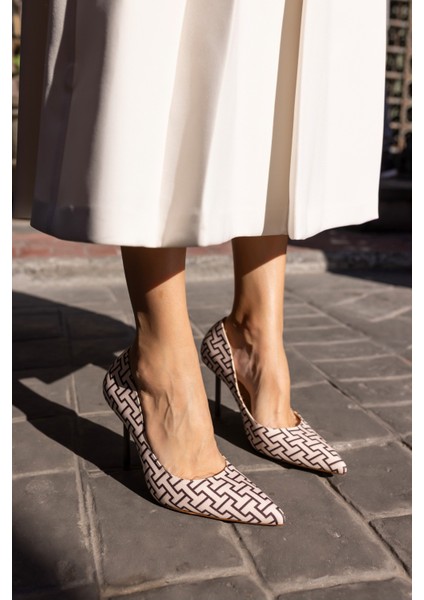 Brice Kadin Bej Desenli Stiletto