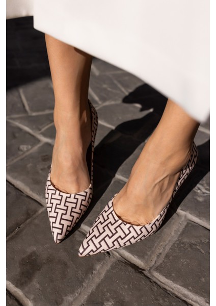 Brice Kadin Bej Desenli Stiletto