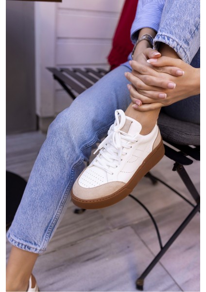 Gordon Kadın Bej Cilt Leopar Garnılı Sneaker fırsatları