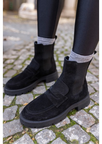 Rupert Kadın Siyah Gercek Deri Bot